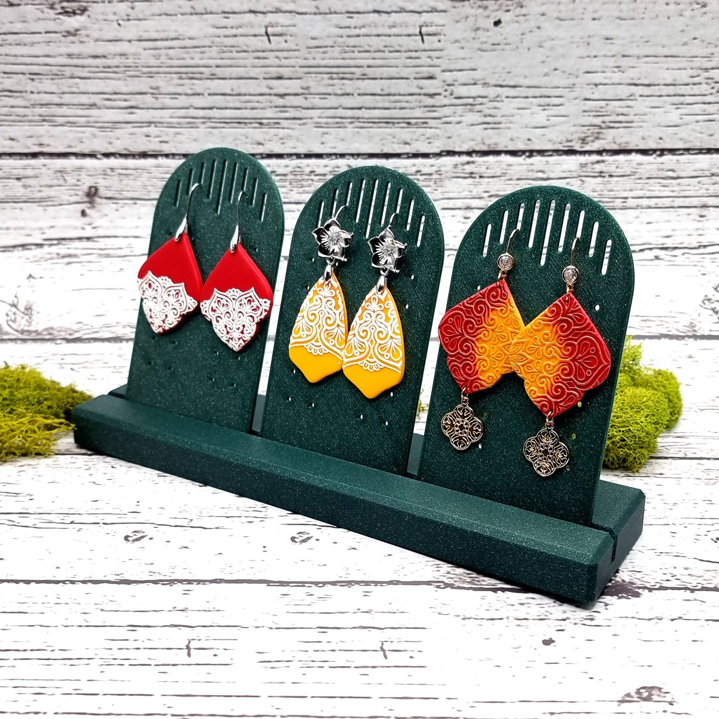 Long Display for Earrings - Alpine Green Display for Earrings SweetyBijou   