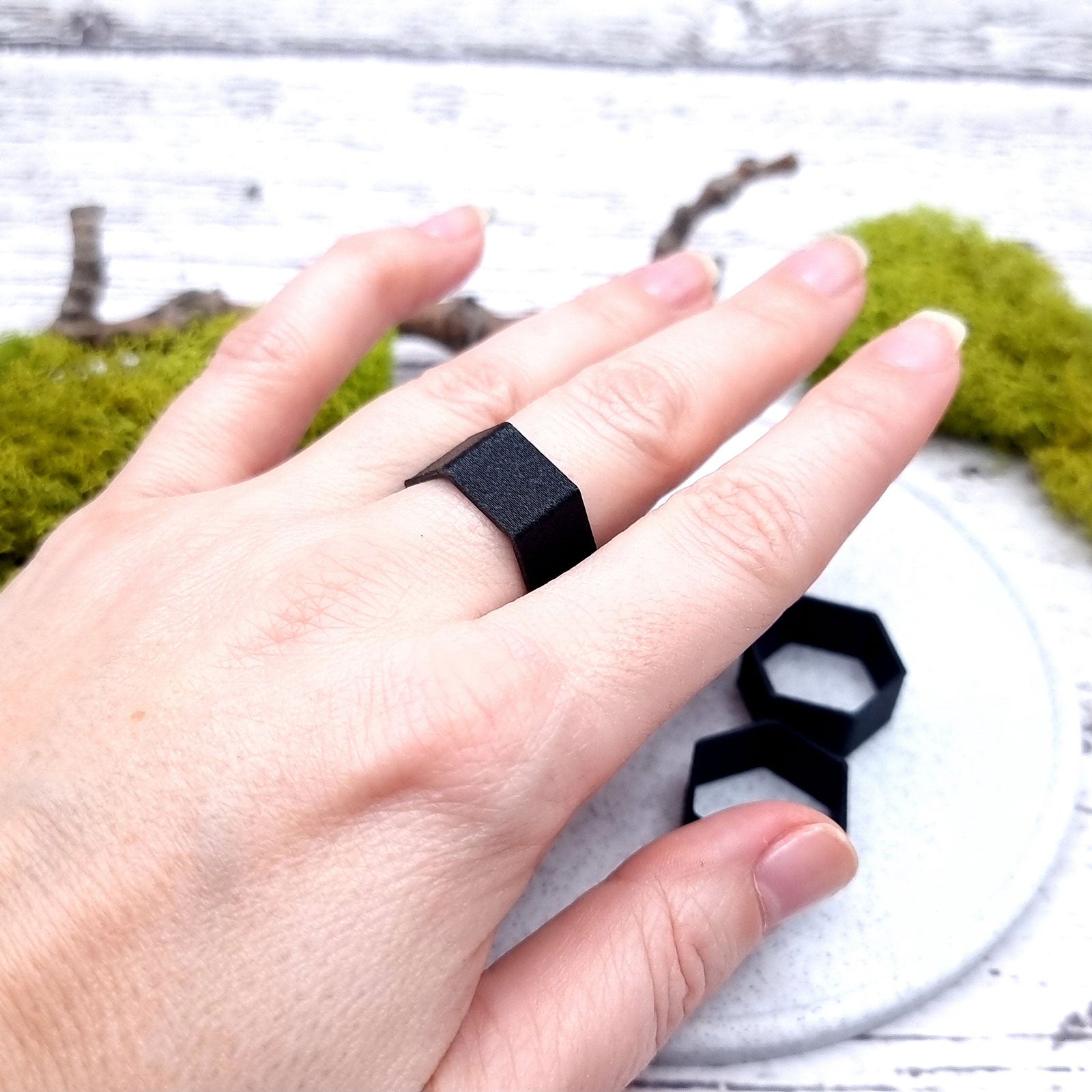 6-Sided Ring Blanks - Medium (10mm) Bakeable Blanks SweetyBijou   