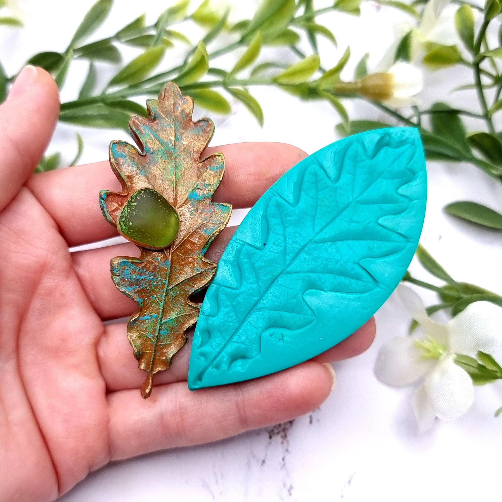 Natural Real Oak Leaf #4, 8cm Silicone Mold SweetyBijou   