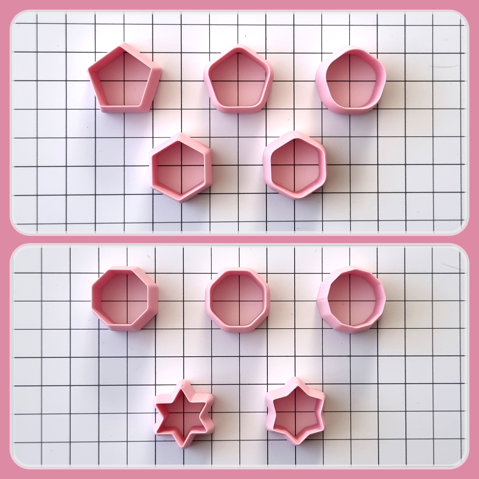 52pcs Mini Geometric Polymer Clay Cutters, Size 2cm each, Clay Cutters for Polymer Clay Jewelry Plastic Cutters SweetyBijou   