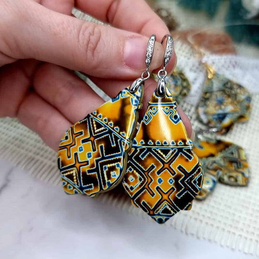 Ukrainian Motifs Earrings #8 Earrings SweetyBijou Jewelry Default Title  