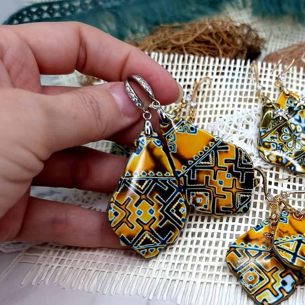Ukrainian Motifs Earrings #8 Earrings SweetyBijou Jewelry   