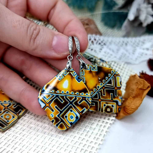 Ukrainian Motifs Earrings #10 Earrings SweetyBijou Jewelry Default Title  