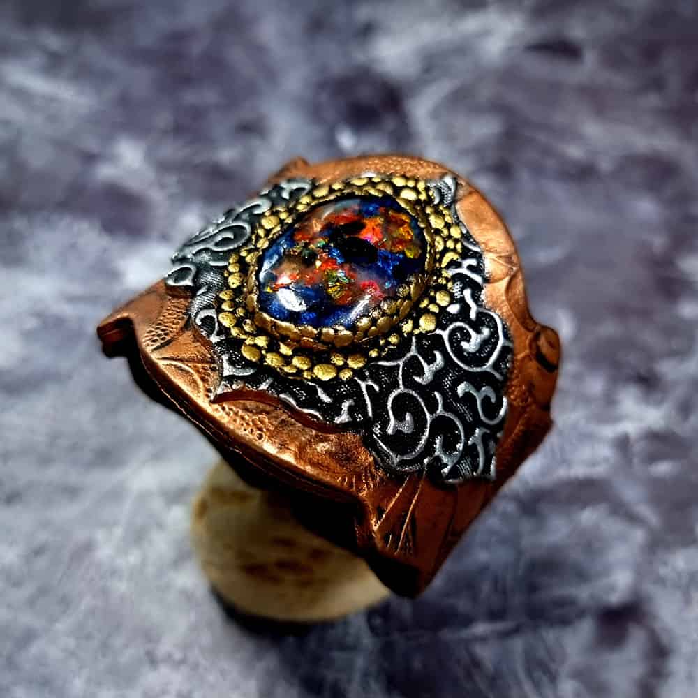 Unique Faux Metal bracelet with Opal Bracelet SweetyBijou Jewelry   