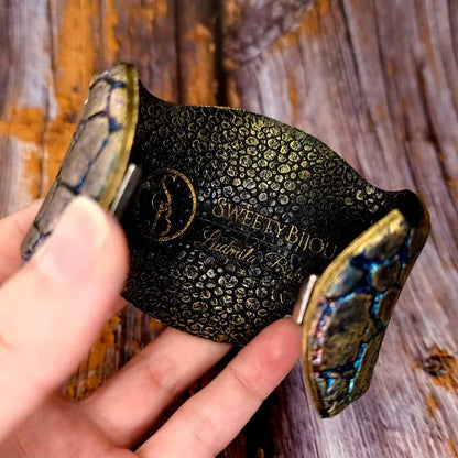 Unique Polymer clay Bracelet Cuff with Crackle Pattern Bracelet SweetyBijou Jewelry   