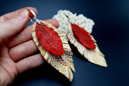 "Feathers" Faux leather earrings Earrings SweetyBijou Jewelry   