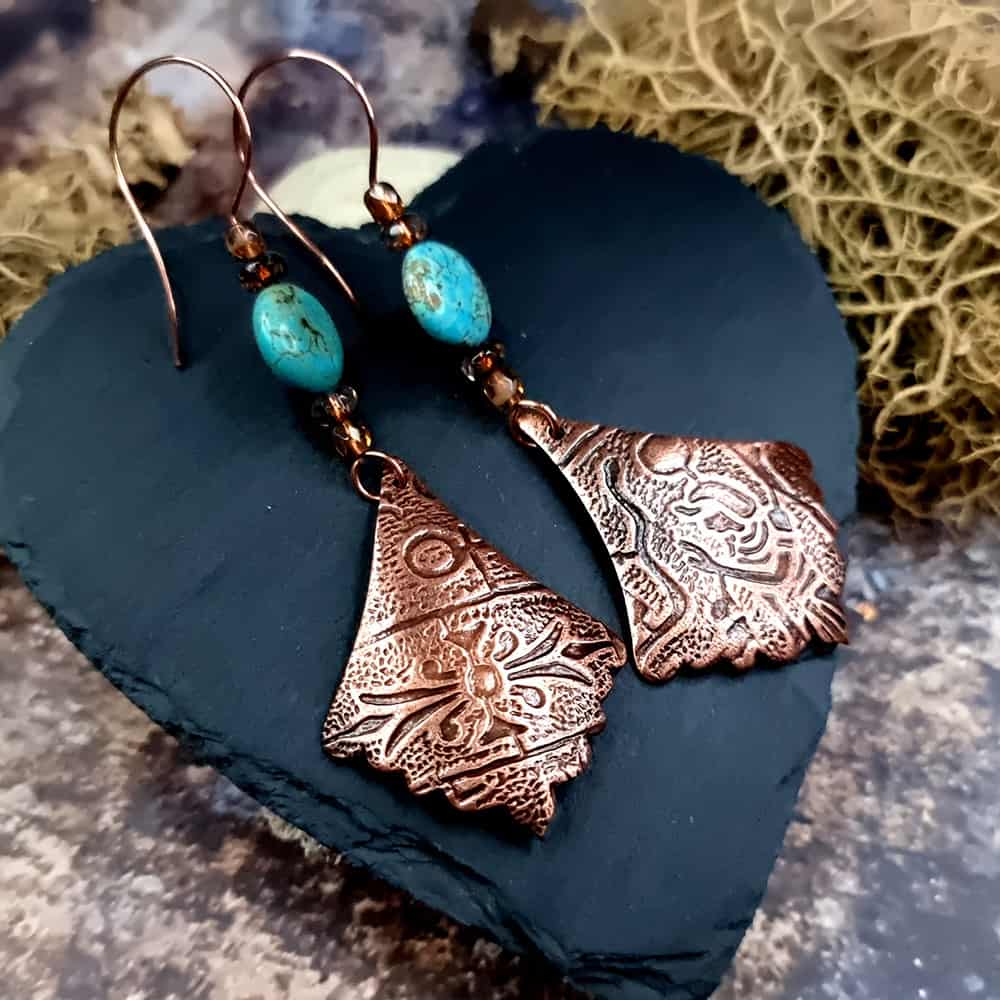 Amazing Long Earrings from Copper Earrings SweetyBijou Jewelry   
