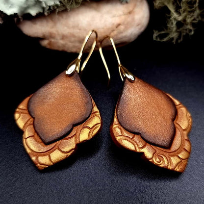 Polymer clay Earrings "Delicate Velvet Chocolate" Earrings SweetyBijou Jewelry   