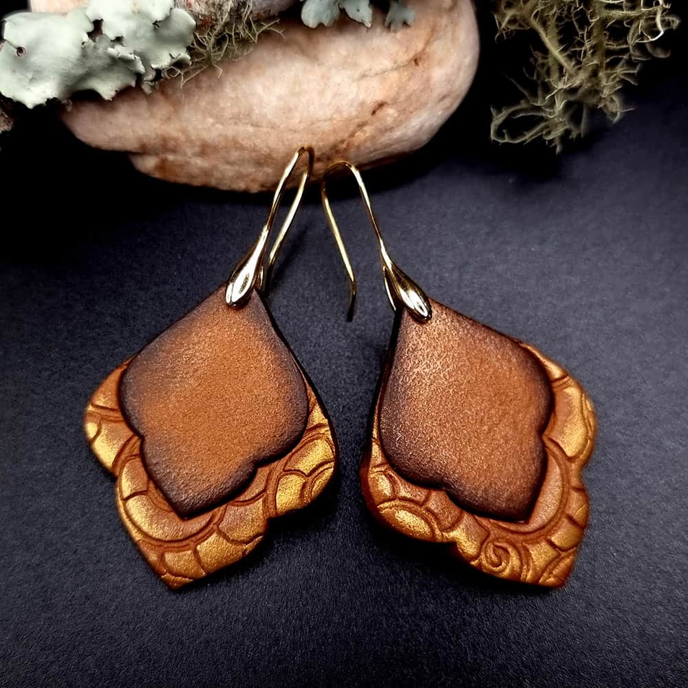 Polymer clay Earrings "Delicate Velvet Chocolate" Earrings SweetyBijou Jewelry   