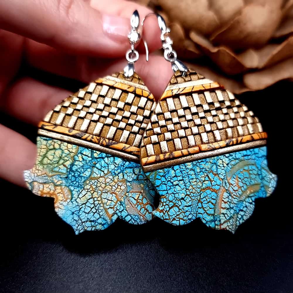 Polymer clay Earrings "Moroccan Flowers" Earrings SweetyBijou Jewelry   