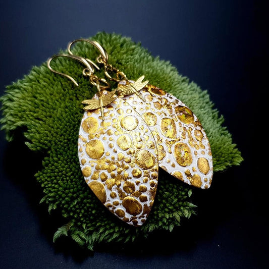 Earrings Golden Dragonfly and Sun Earrings SweetyBijou Jewelry Default Title  