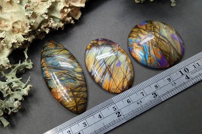 3 cabochons of Faux Labradorite Stone (#3) Cabochons SweetyBijou   