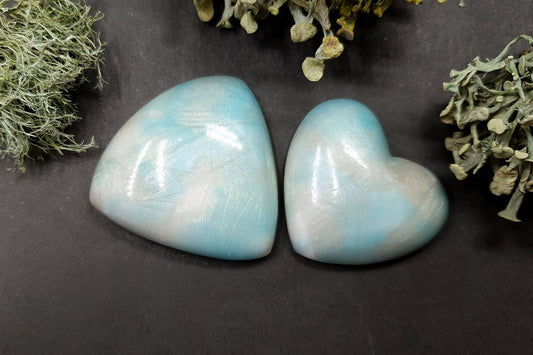 2 cabochons Faux Moonstone from Polymer Clay (#3) Cabochons SweetyBijou Default Title  