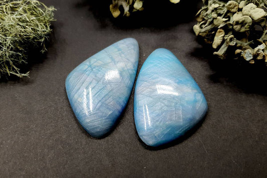 2 cabochons Faux Moonstone from Polymer Clay (#4) Cabochons SweetyBijou Default Title  