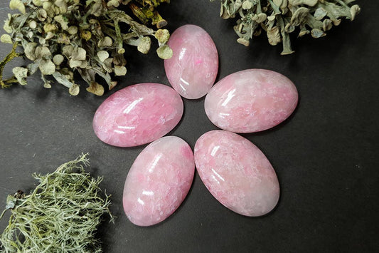 5 cabochons Faux Pink Quartz Stone #1 Cabochons SweetyBijou Default Title  