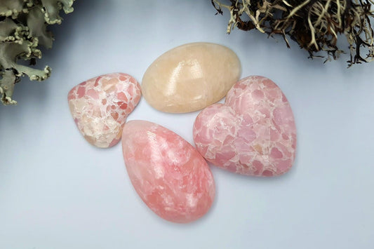 4 pcs Faux Pink Stones from Polymer Clay (Set #8) Cabochons SweetyBijou Default Title  