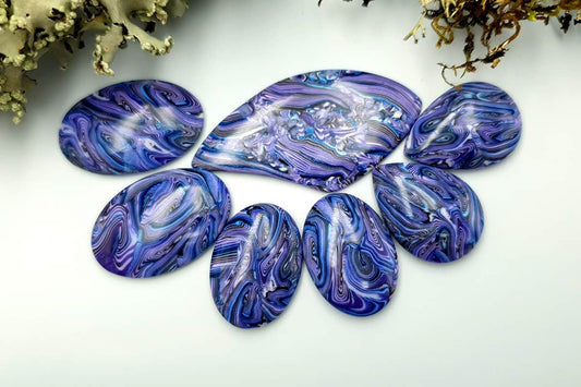 7 pcs Faux Purple Cabochones from Polymer Clay (#2) Cabochons SweetyBijou Default Title  