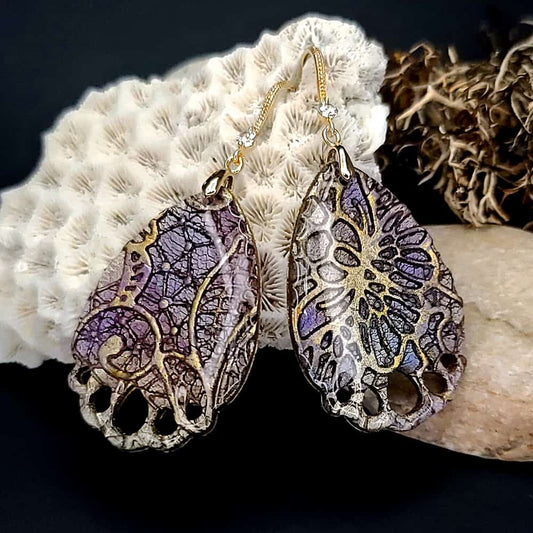 Romantic Earrings "Purple Lace" Earrings SweetyBijou Jewelry Default Title  