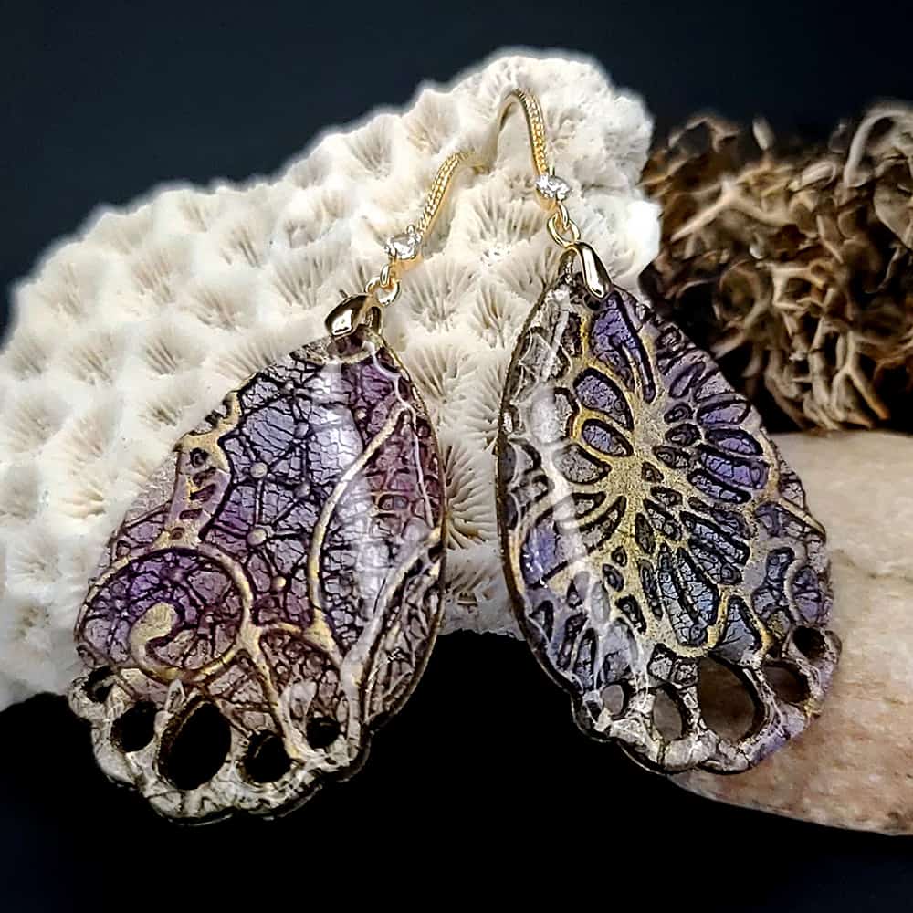 Romantic Earrings "Purple Lace" Earrings SweetyBijou Jewelry   