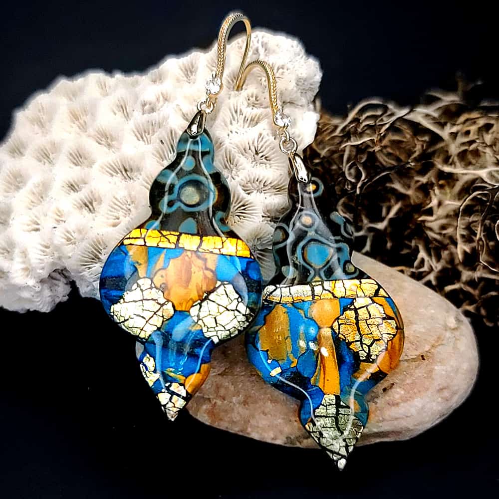 Romantic Earrings "Golden Mosaic" Earrings SweetyBijou Jewelry   