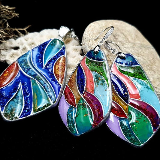 "Colorful Holidays" Polymer clay earrings & pendant Earrings SweetyBijou Jewelry Default Title  