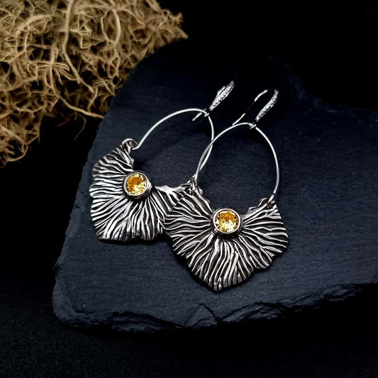 Fine Silver Earrings "The Corals" with Yellow CZ Earrings SweetyBijou Jewelry Default Title  