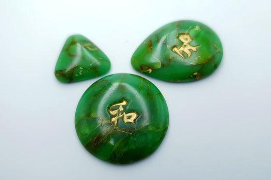 3 cabochons Faux Jade Stone from Polymer Clay Cabochons SweetyBijou Default Title  
