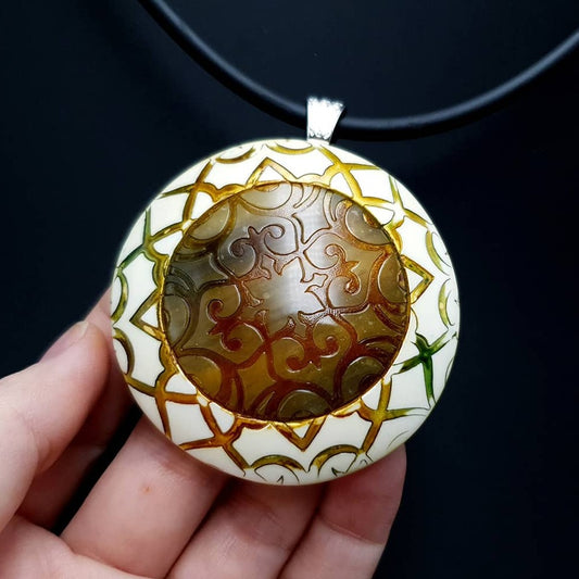 Round Pendant "Moroccan windows" Necklace SweetyBijou Jewelry Default Title  