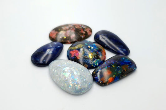 6 pcs Faux Opal in Mix Style from Polymer Clay (#3) Cabochons SweetyBijou   