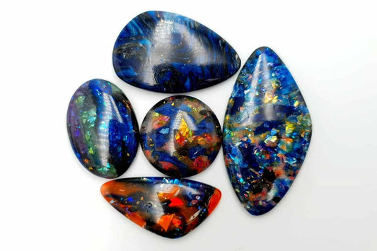 5 pcs Faux Opal in Mix Style from Polymer Clay (#5) Cabochons SweetyBijou Default Title  