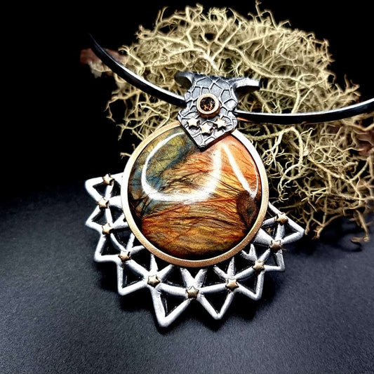 Unique polymer clay pendant "Power of the Sun" Pendant SweetyBijou Jewelry   