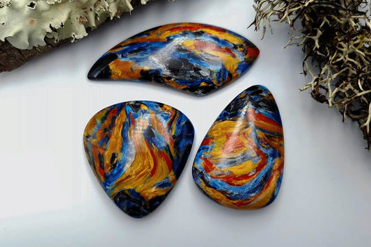 3 pcs Faux Pietersite Stones from Polymer Clay (#3) Cabochons SweetyBijou Default Title  