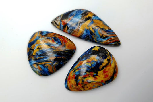 3 pcs Faux Pietersite Stones from Polymer Clay (#4) Cabochons SweetyBijou Default Title  