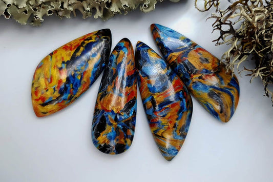 4 pcs Faux Pietersite Stones from Polymer Clay (#6) Cabochons SweetyBijou Default Title  