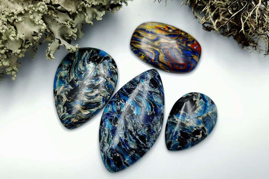 4 pcs Faux Pietersite Stones from Polymer Clay (#8) Cabochons SweetyBijou Default Title  