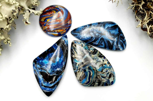 4 pcs Faux Pietersite Stones from Polymer Clay (#9) Cabochons SweetyBijou Default Title  