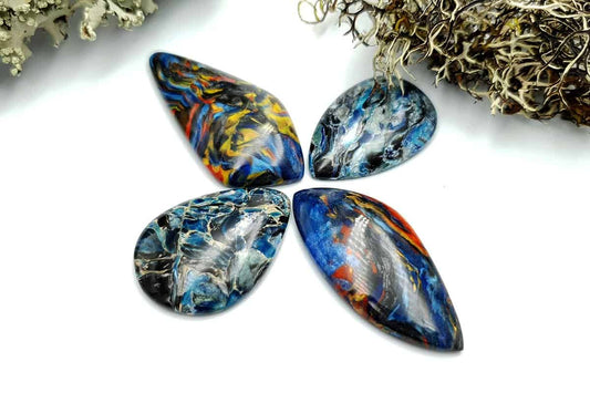 4 pcs Faux Pietersite Stones from Polymer Clay #10 Cabochons SweetyBijou Default Title  