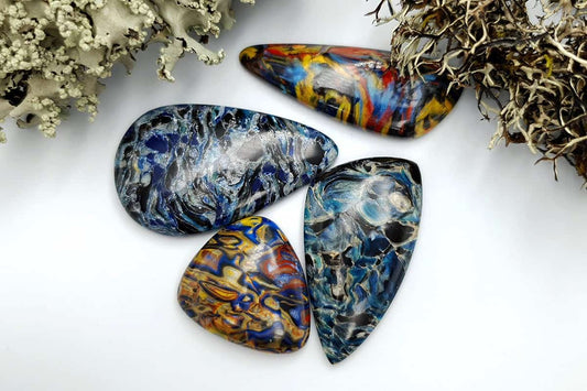 4 pcs Faux Pietersite Stones from Polymer Clay #11 Cabochons SweetyBijou Default Title  