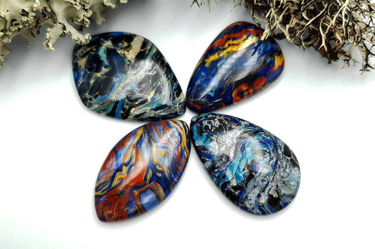 4 pcs Faux Pietersite Stones from Polymer Clay #12 Cabochons SweetyBijou Default Title  