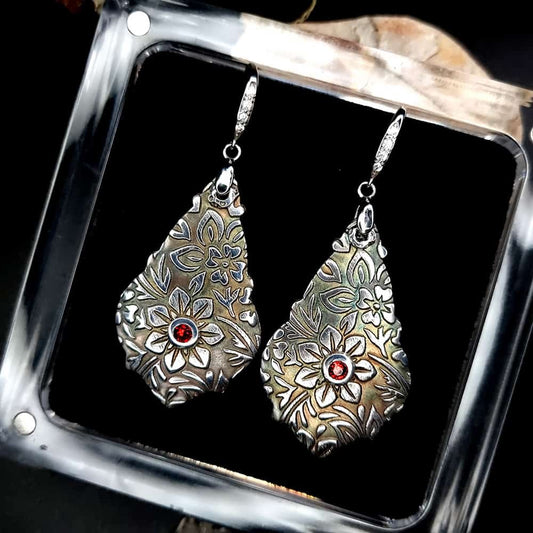 Unique romantic silver earrings Earrings SweetyBijou Jewelry   